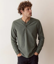 Load image into Gallery viewer, Marine Layer | Luxe Jersey Henley Balsam Green Heather