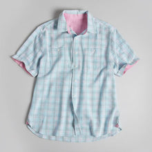 Load image into Gallery viewer, Spring Plaid Seersucker Shirt With Two Pocket - Indie Indie Bang! Bang!
