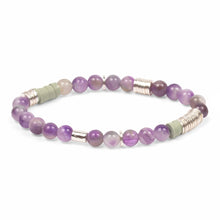 Load image into Gallery viewer, Intermix Stone Stacking Amethyst Stone Bracelet - Stone of Protection