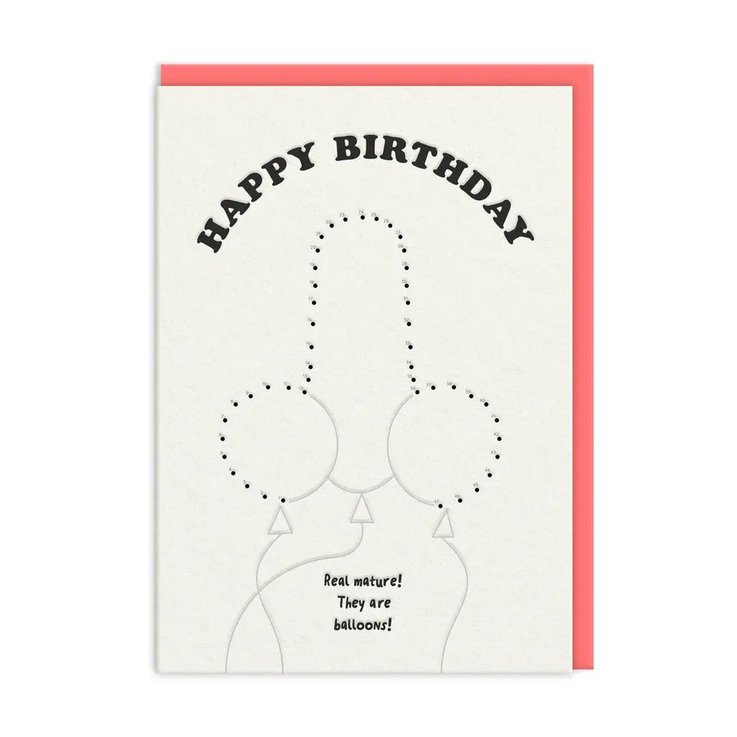 Real Mature Balloon Birthday Card - Indie Indie Bang! Bang!