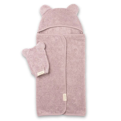 Hooded Baby Towel and Wash Mitt - Orchid - Indie Indie Bang! Bang!
