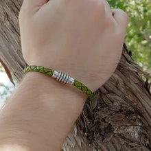 Load image into Gallery viewer, Men&#39;s Braided Leather Bracelet - Tan - Indie Indie Bang! Bang!