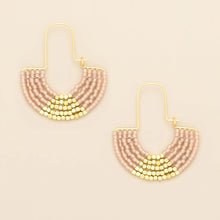 Load image into Gallery viewer, Chromacolor Miyuki U-Hoop Earrings- Blush/Gold - Indie Indie Bang! Bang!