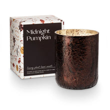 Load image into Gallery viewer, Midnight Pumpkin Small Boxed Crackle Glass Candle - Indie Indie Bang! Bang!