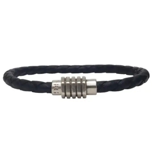 Men's Braided Leather Bracelet - Black - Indie Indie Bang! Bang!