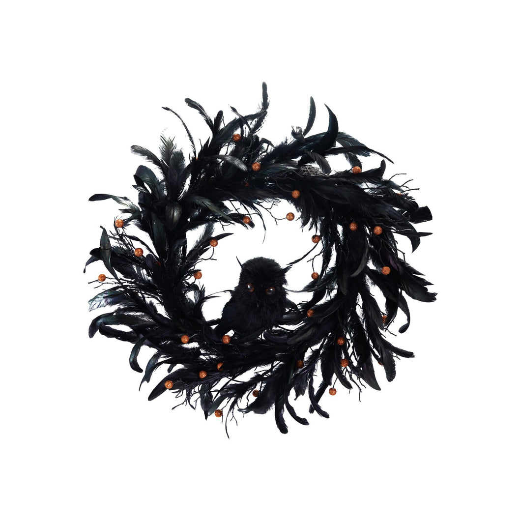 Feather Wreath with Owl and Spider - Indie Indie Bang! Bang!