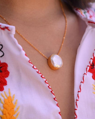 Simple Pearl Gold Necklace - Indie Indie Bang! Bang!