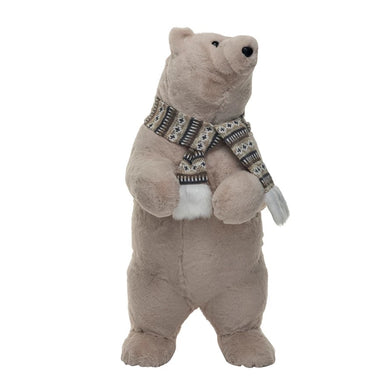 Standing Faux Fur Polar Bear