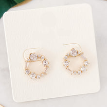 Load image into Gallery viewer, 14k Gold CZ Wreath Stud Earrings - Indie Indie Bang! Bang!