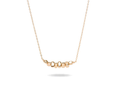 Gold 8 Nugget Arc Necklace
