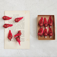 Load image into Gallery viewer, Red Glitter Cardinal Ornaments