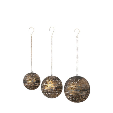 Metal Opening Ball Ornament with Closures & Cut-Outs 3 Sizes - Indie Indie Bang! Bang!