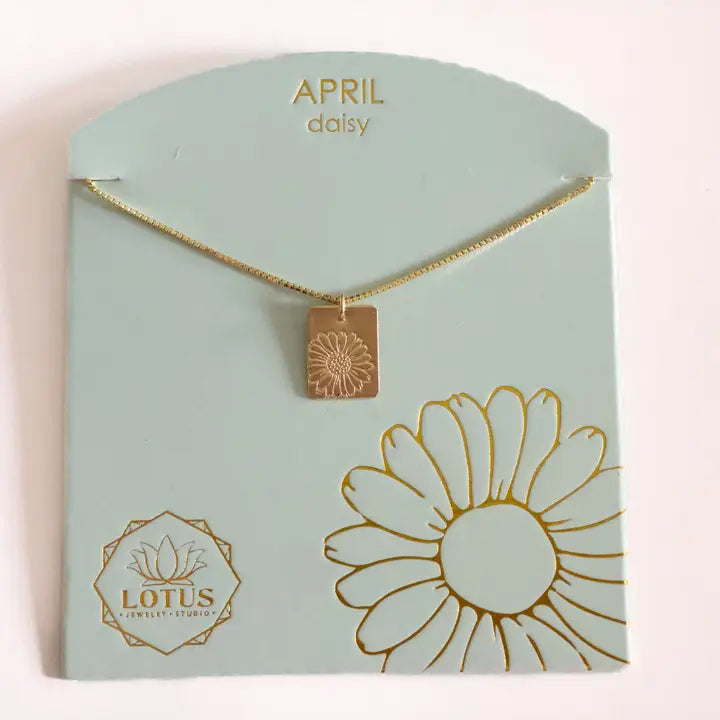 Birthflower Necklaces - Gold - Indie Indie Bang! Bang!