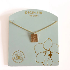 Birthflower Necklaces - Gold - Indie Indie Bang! Bang!