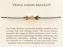 Load image into Gallery viewer, Triple Moon Bracelet - Neutral / Gold - Indie Indie Bang! Bang!