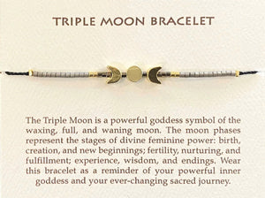 Triple Moon Bracelet - Neutral / Gold - Indie Indie Bang! Bang!
