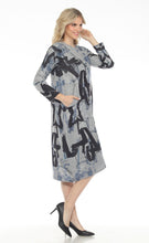 Load image into Gallery viewer, Inoah Dark Blues Grey Knit Midi Dress - Indie Indie Bang! Bang!