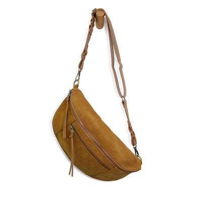 Golden Tan Nina Faux Suede Sling Bag