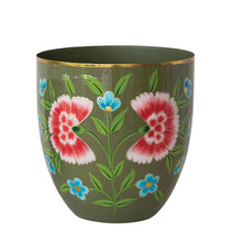 Load image into Gallery viewer, Hand-Painted Enameled Metal Planters