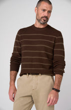 Load image into Gallery viewer, Crew Neck Sweater in Striped Dark Wheat