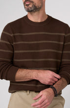 Load image into Gallery viewer, Crew Neck Sweater in Striped Dark Wheat