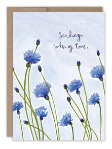 Blueflowers Sending Love Sympathy Card