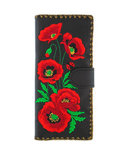 Load image into Gallery viewer, Red Poppies Embroidered Wallet - Indie Indie Bang! Bang!