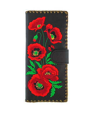 Red Poppies Embroidered Wallet - Indie Indie Bang! Bang!
