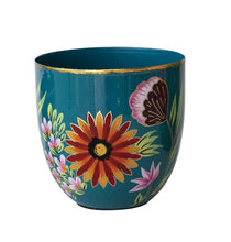 Load image into Gallery viewer, Hand-Painted Enameled Metal Planters