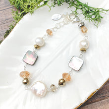 Load image into Gallery viewer, Paris Mother of Pearl &amp; Labradorite Bracelet | Anna Balkan Designs
