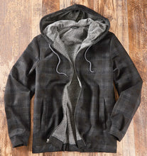 Load image into Gallery viewer, Charcoal Flannel Sherpa Jacket