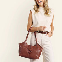 Load image into Gallery viewer, HOBO | Foundery Small Tote in Washed Leather - Kindling Brown