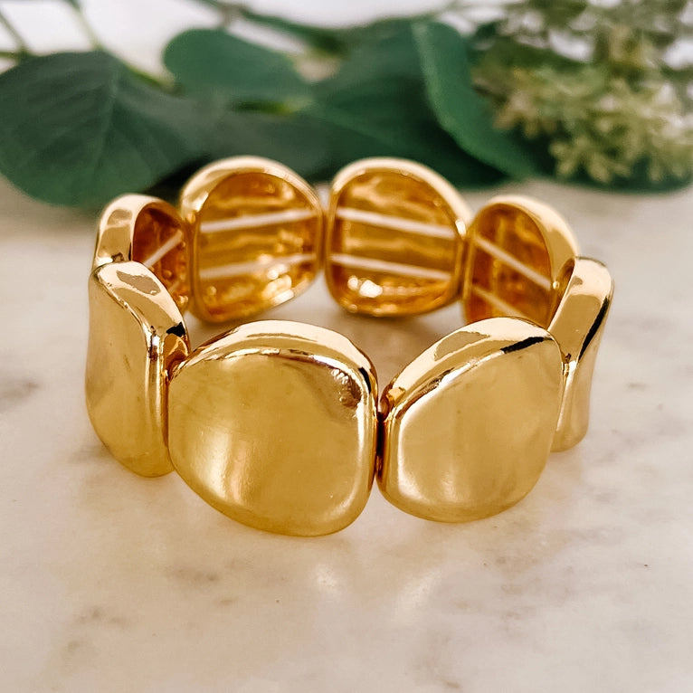 Gold Organic Shape Link Bracelet