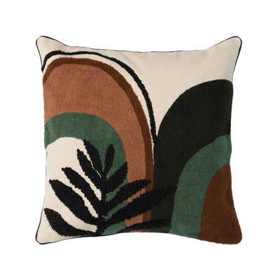 Cotton Pillow Embroidery & Piping Plant Pillow - Indie Indie Bang! Bang!