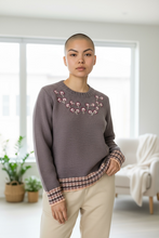 Load image into Gallery viewer, Plum Blossom Embroidered Knit Sweater - Indie Indie Bang! Bang!