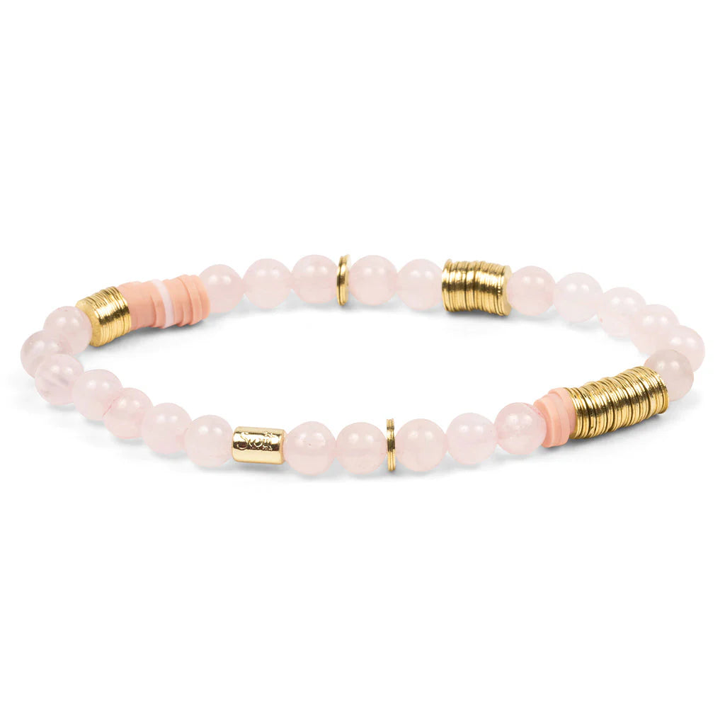 Intermix Stone Stacking Bracelet Rose Quartz Bracelet  - Stone of the Heart - Indie Indie Bang! Bang!