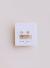 Load image into Gallery viewer, ROSE QUARTZ HUGGIE EARRING