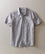 Load image into Gallery viewer, Better-Than-Linen Short Sleeve Shirt: Natural/Navy Stripe - Indie Indie Bang! Bang!