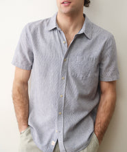 Load image into Gallery viewer, Better-Than-Linen Short Sleeve Shirt: Natural/Navy Stripe - Indie Indie Bang! Bang!