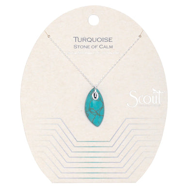 Organic Stone Necklace Turquoise/Silver - Stone of Calm - Indie Indie Bang! Bang!