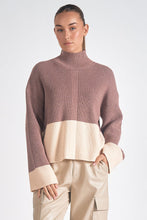 Load image into Gallery viewer, Elan Plum Grey Colorblock Sweater - Indie Indie Bang! Bang!