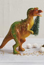 Load image into Gallery viewer, Glass &amp; Resin Dinosaur Ornaments