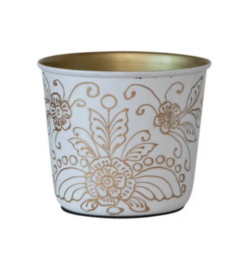 Gold & White Holiday Planter