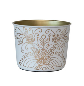 Gold & White Holiday Planter