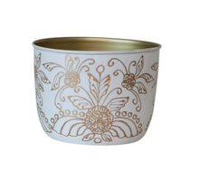 Load image into Gallery viewer, Gold &amp; White Holiday Planter