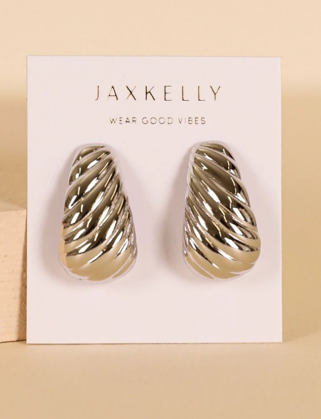 Silver Bold Swirl Earrings - Indie Indie Bang! Bang!
