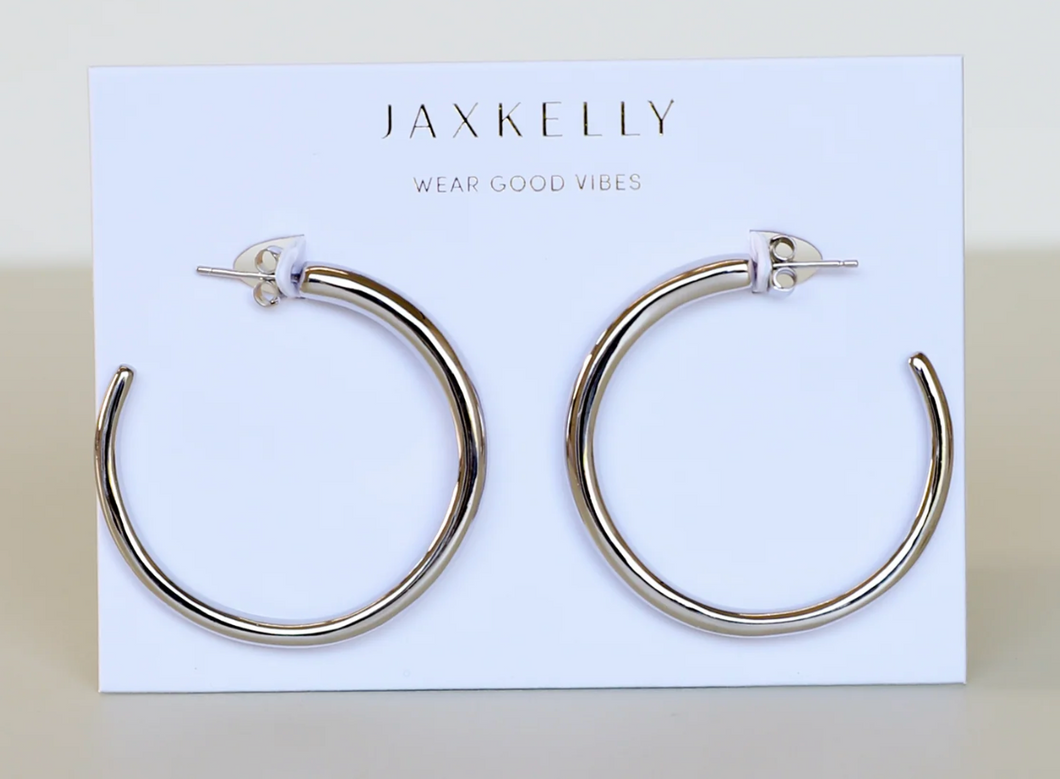 Everyday Silver Hoop Earrings - Large - Indie Indie Bang! Bang!