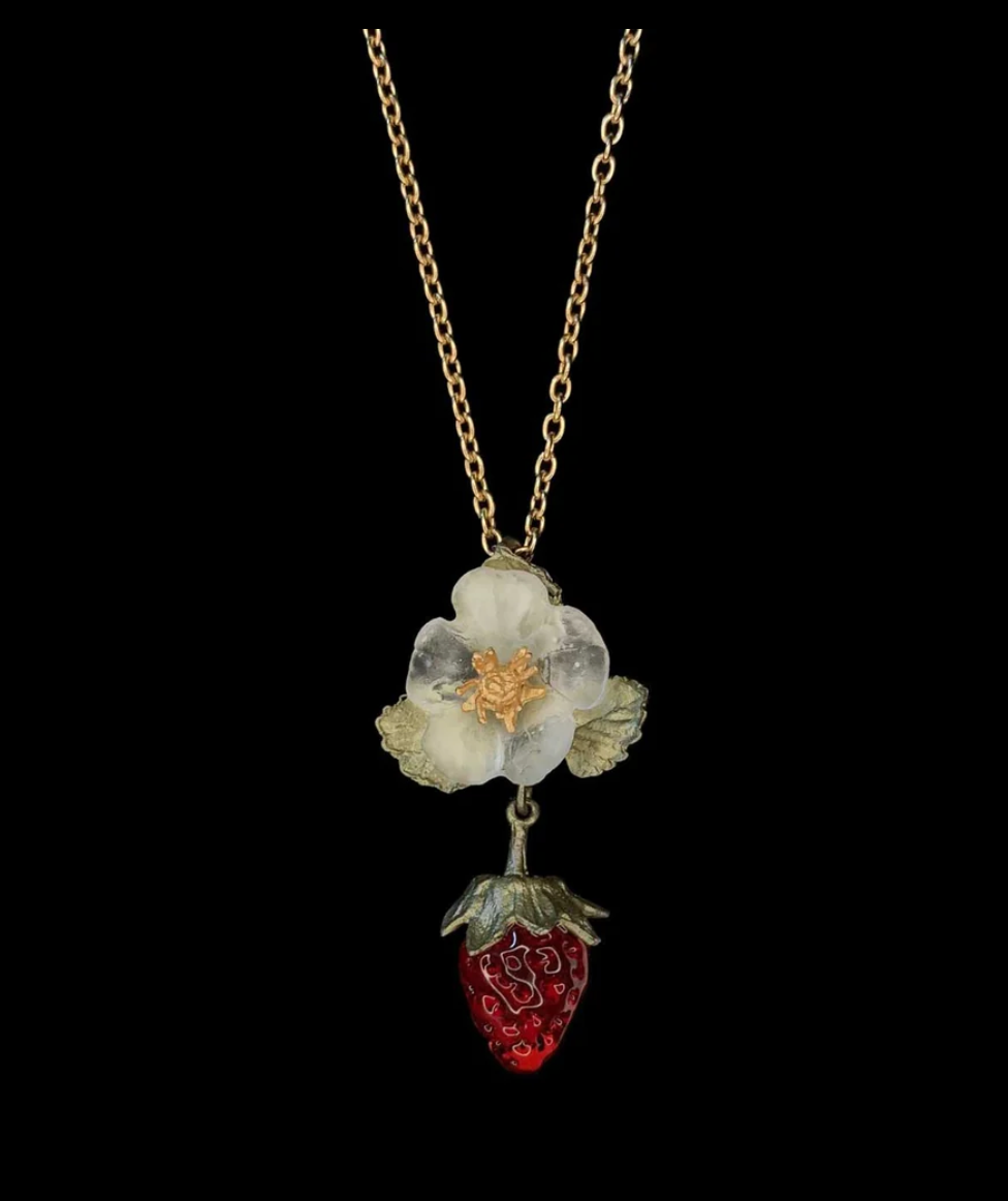 Michael Michaud Strawberry Flower Drop Pendant - Indie Indie Bang! Bang!