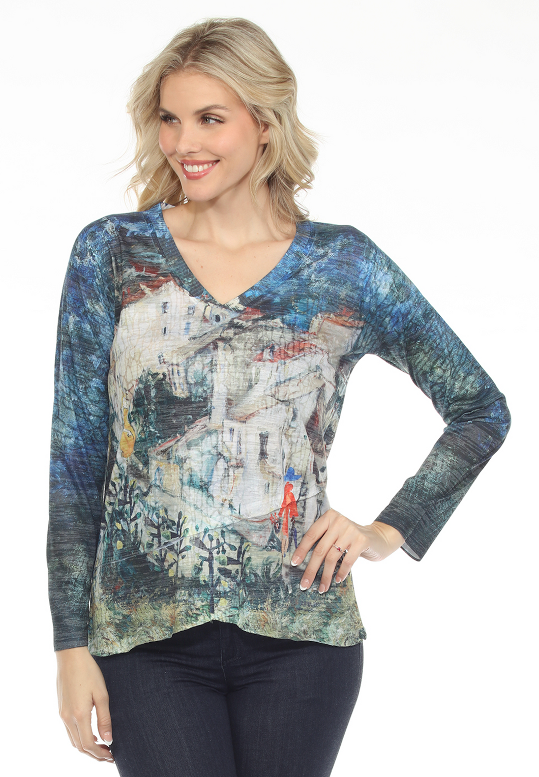Burnout Long Sleeve V-Neck Top - Indie Indie Bang! Bang!