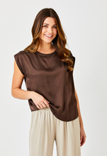 Load image into Gallery viewer, Gabon Satin Sleeveless Top with Pleat Detailing - Indie Indie Bang! Bang!